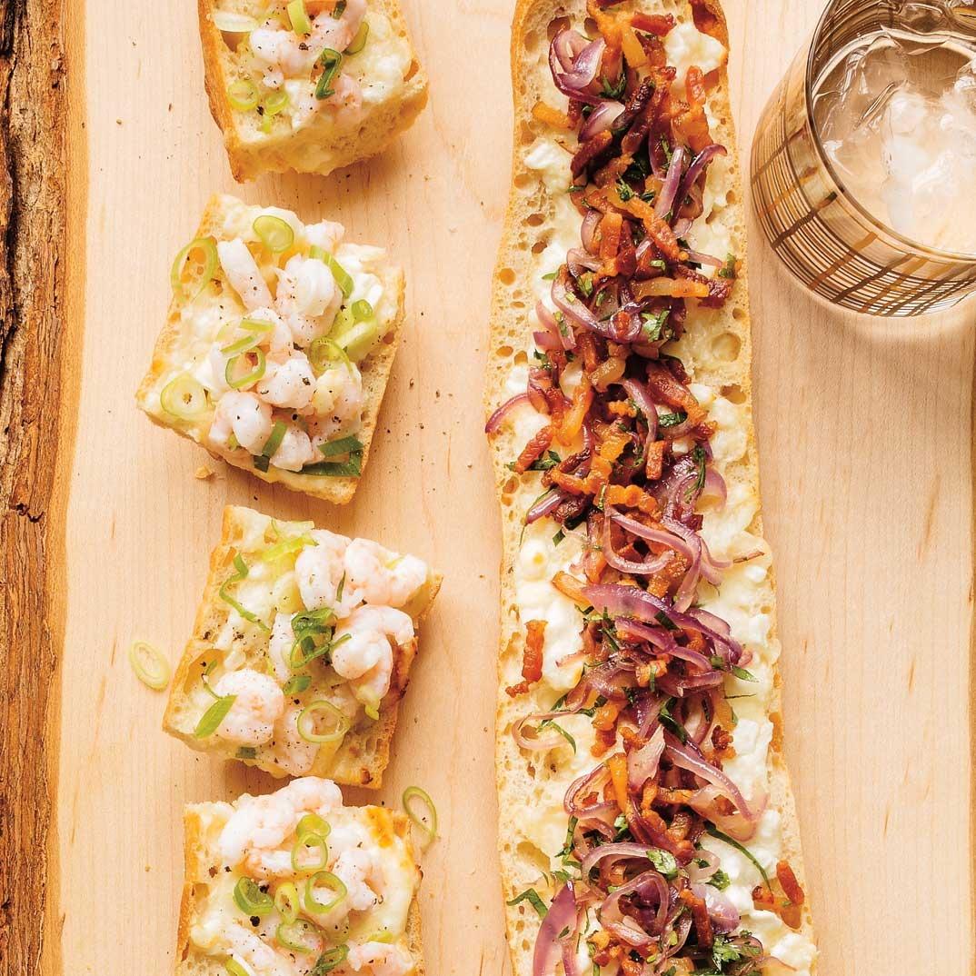 Cheese-Stuffed Baguette Bread (Bacon and Shrimp)