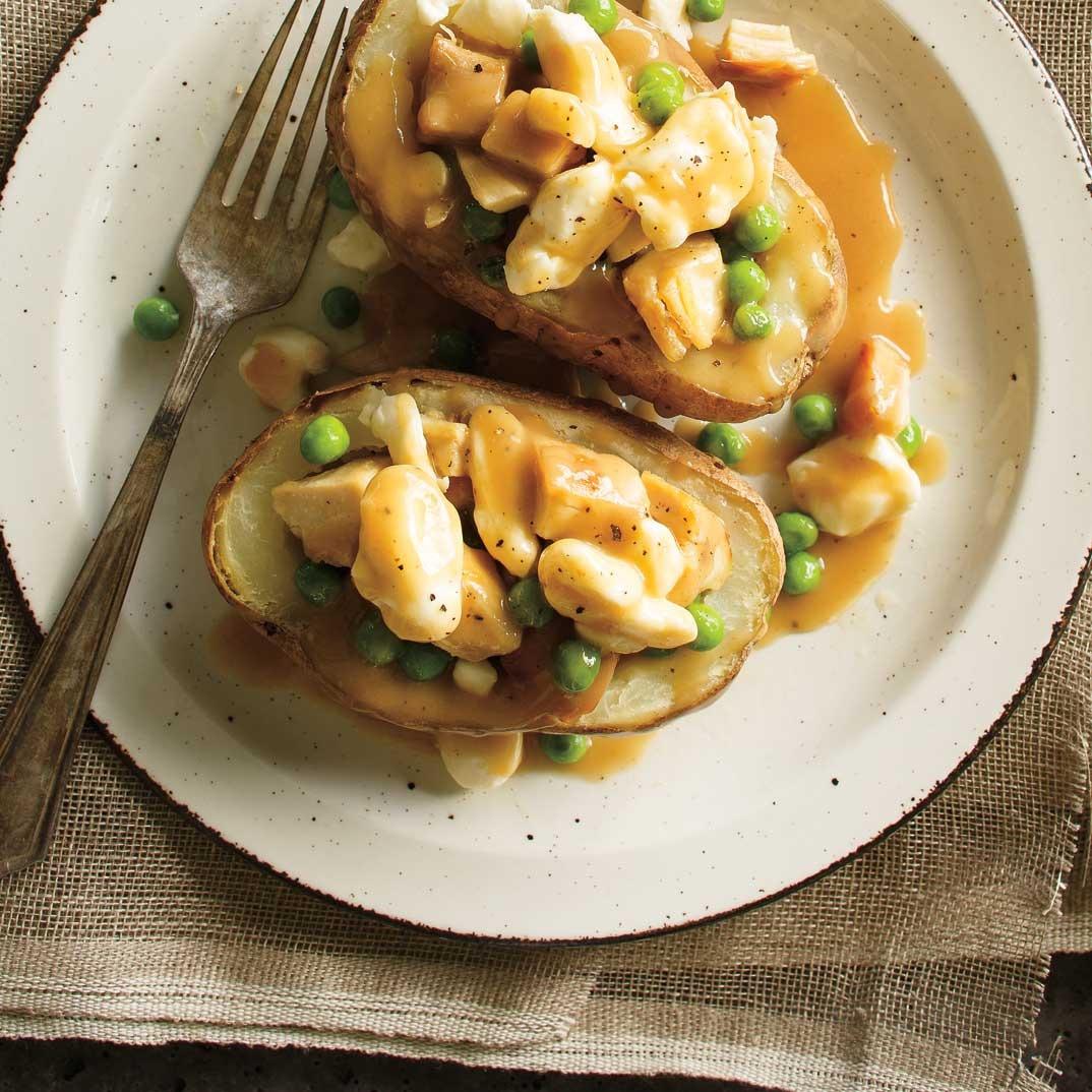Chicken and Cheese-Stuffed Potato