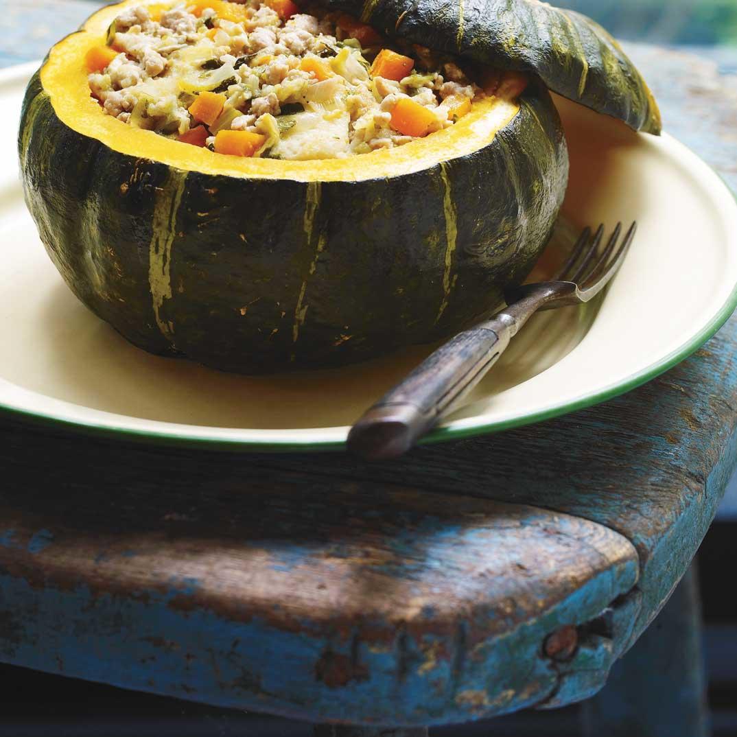 Chicken and Pork Stuffed Squash (A meal in a squash)