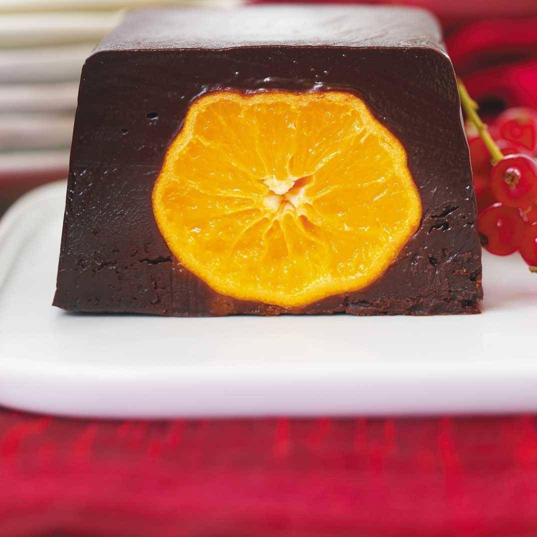 Chocolate Terrine with Candied Clementines