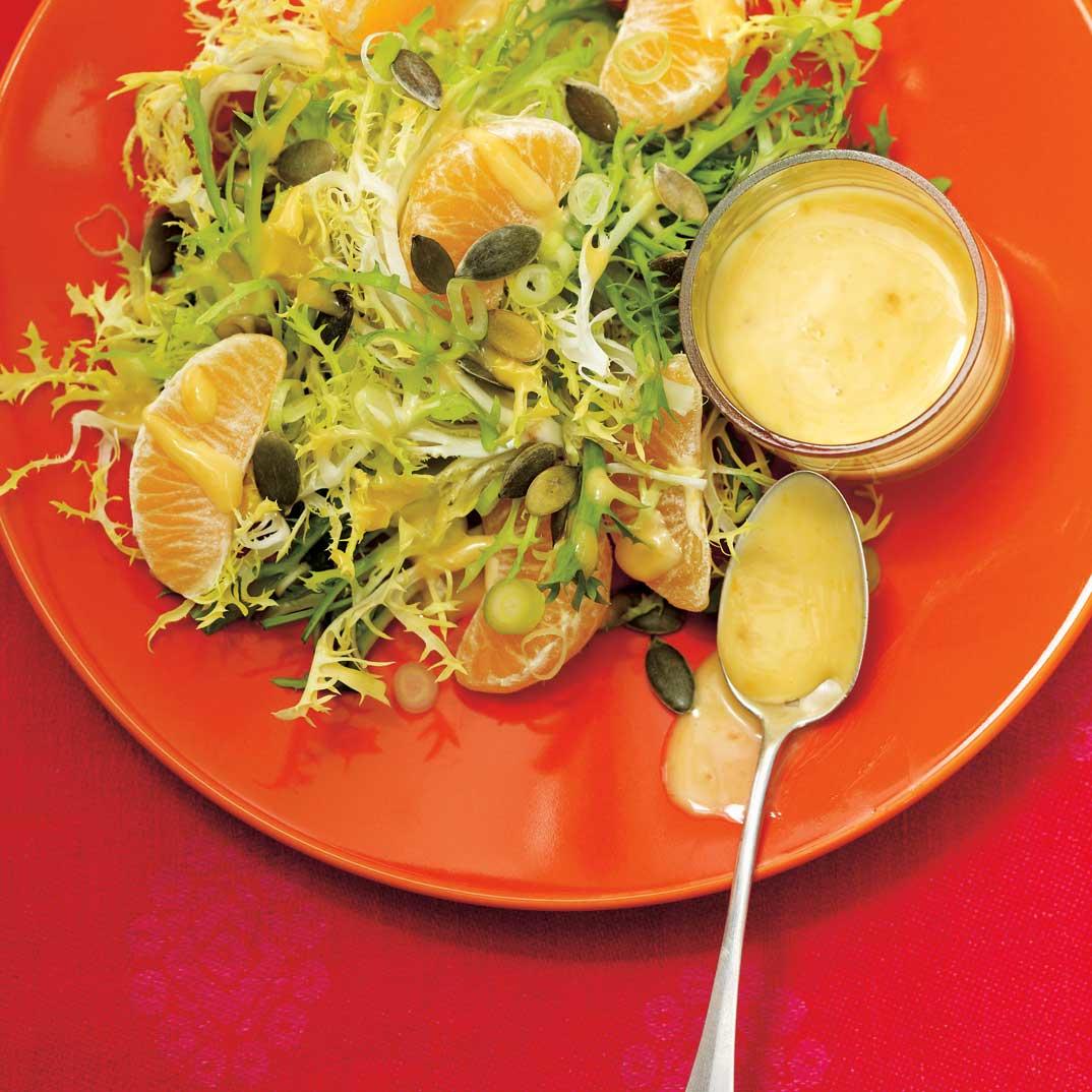 Christmas Green Salad with Creamy Clementine Dressing 