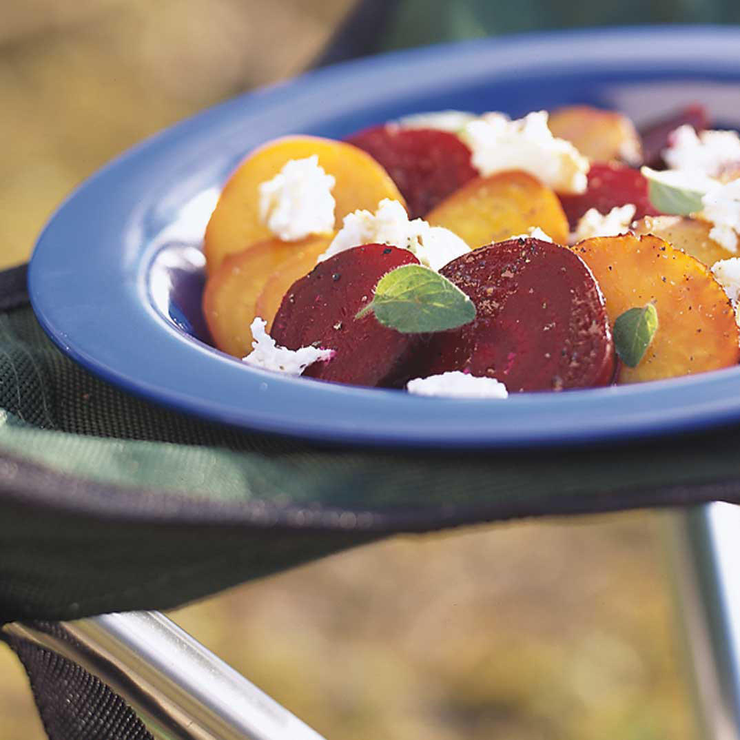 Coal-Roasted Beets with Goat Cheese