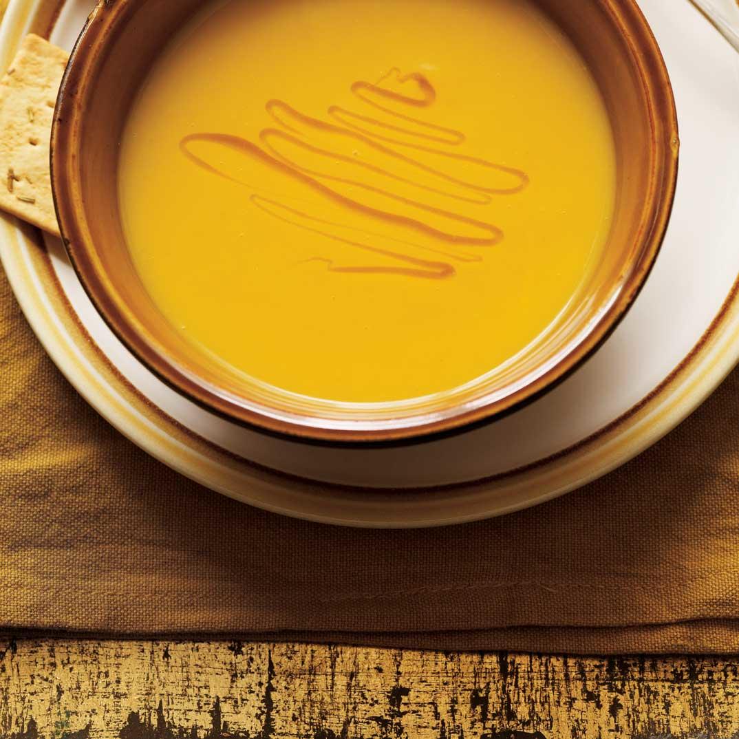 Cream of Yellow Carrot, Leek, and Saffron Soup