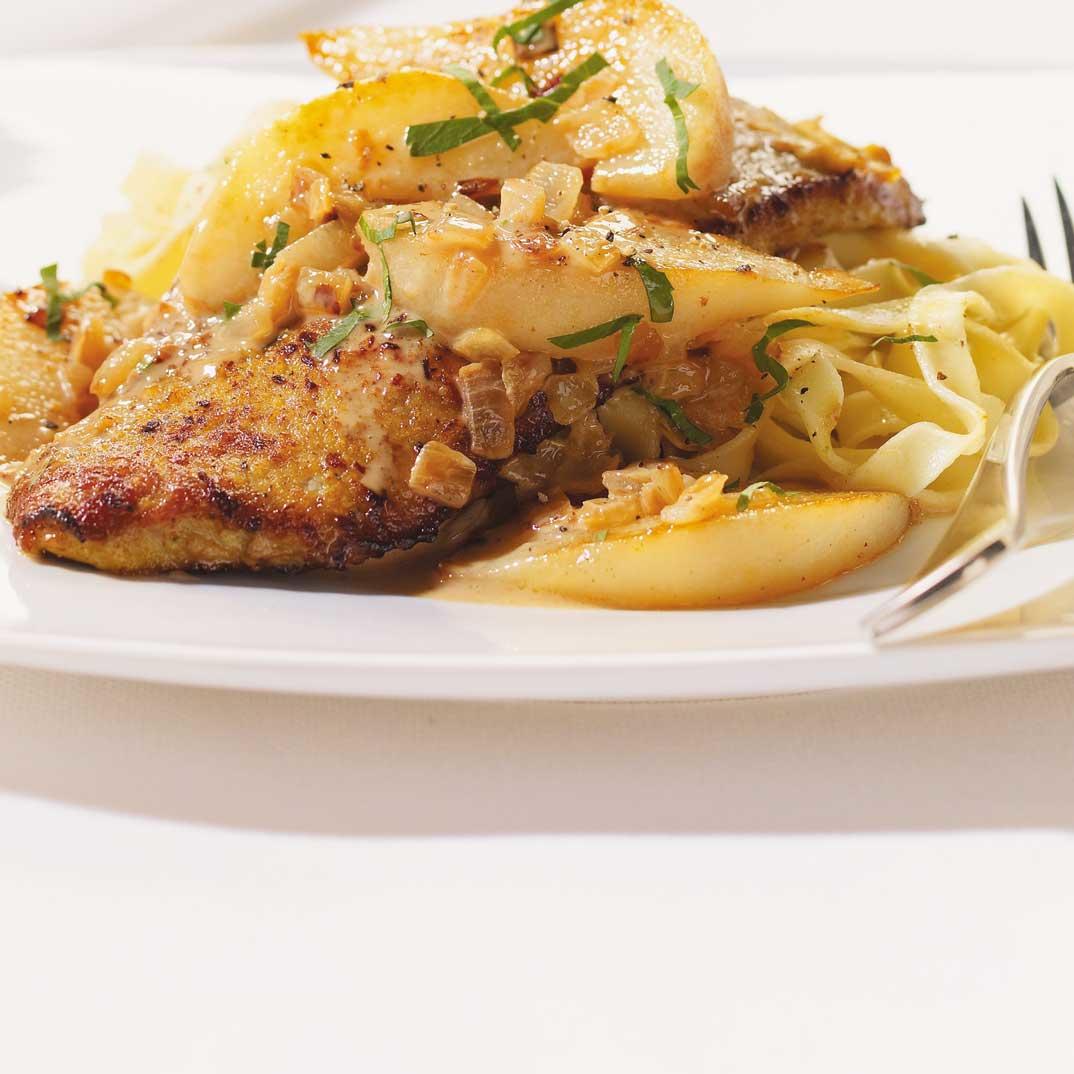 Curried Veal Scaloppini with Pears