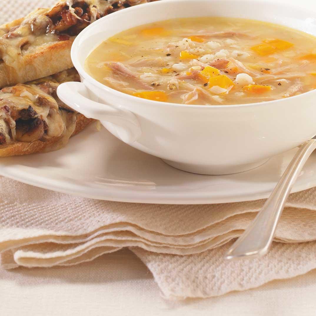 Duck Confit and Barley Soup