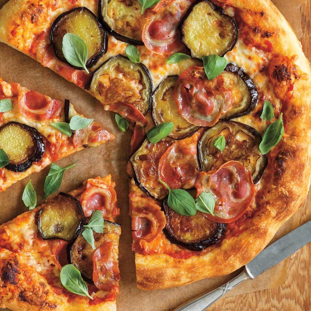 Eggplant and Pancetta Pizza