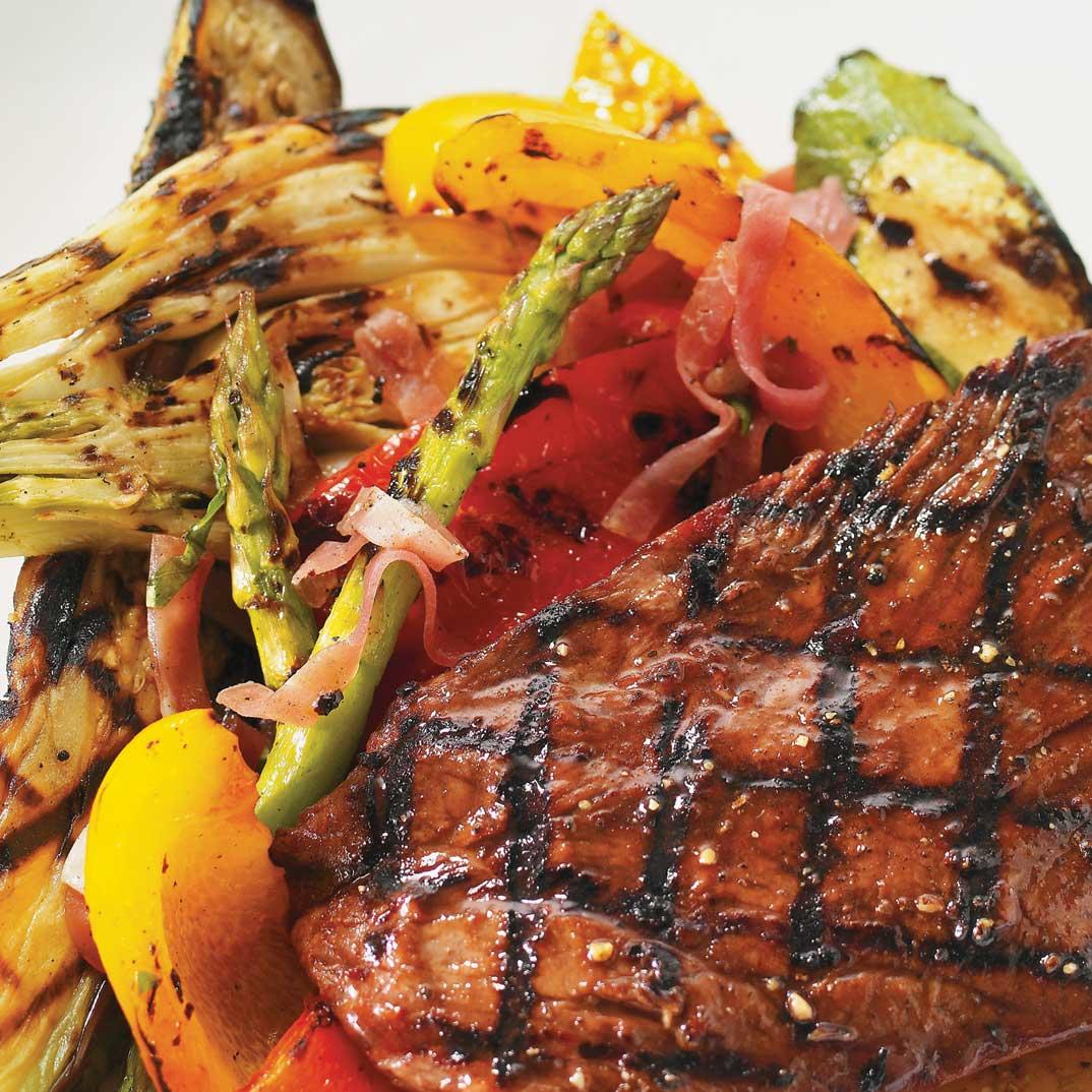 Flank Steak with Grilled Vegetable Salad