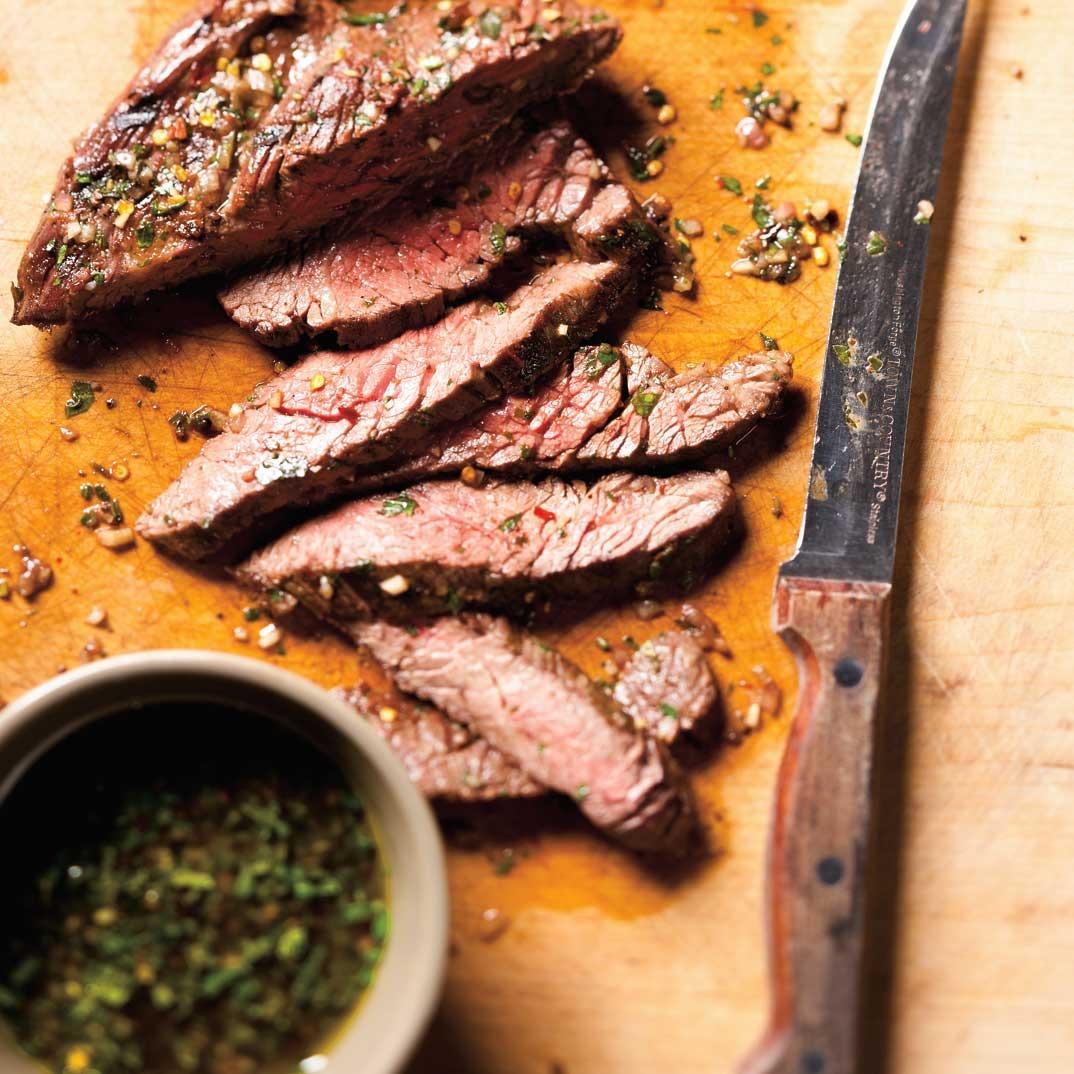 Flank Steaks with Chimichurri Sauce