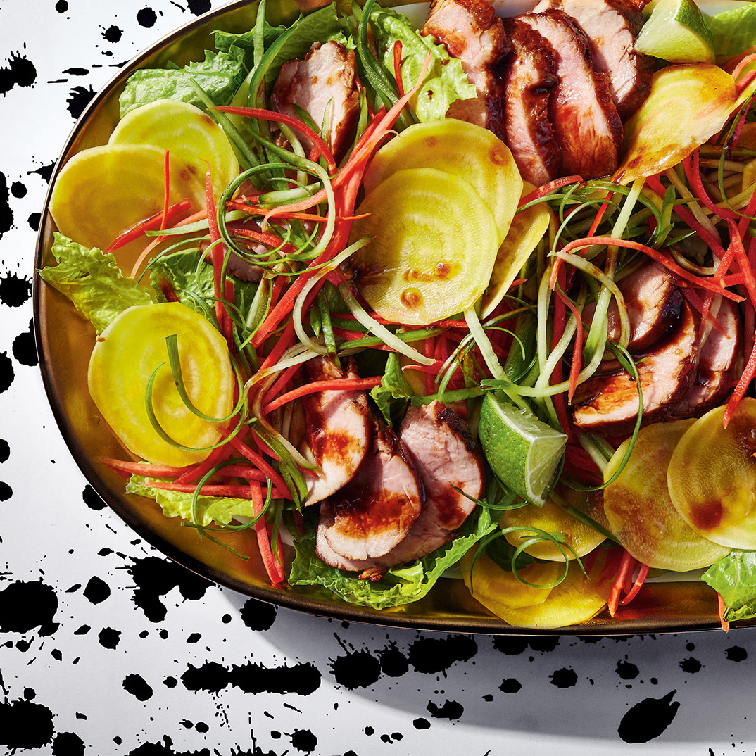 Glazed Pork Salad with Pickled Vegetables