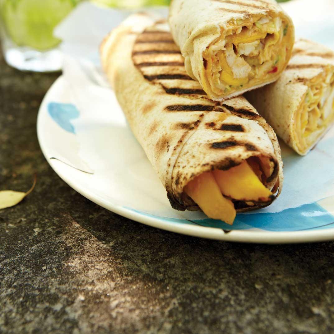 Grilled Chicken and Mango Pitas