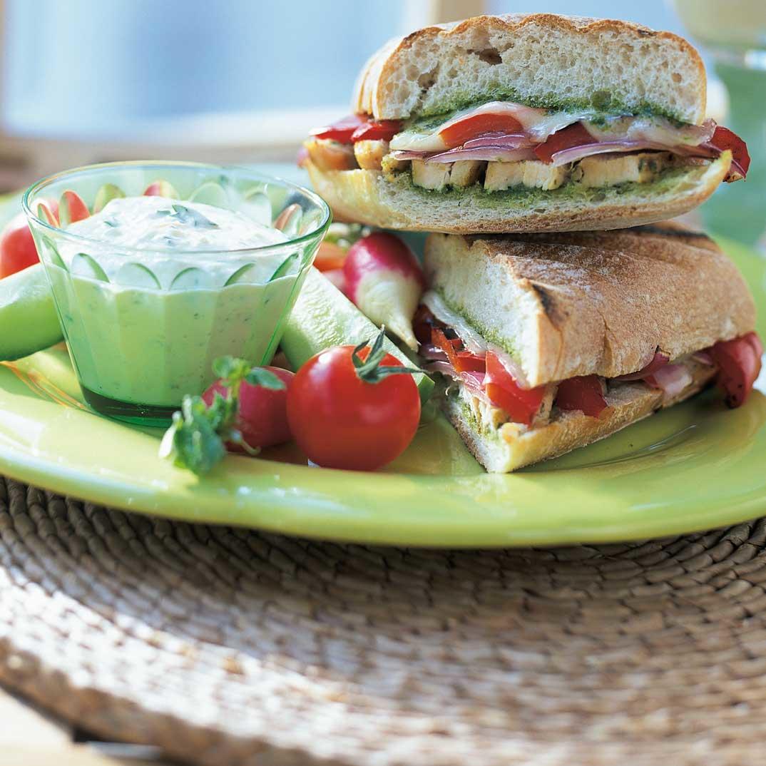 Grilled Chicken and Roasted Bell Pepper Panini