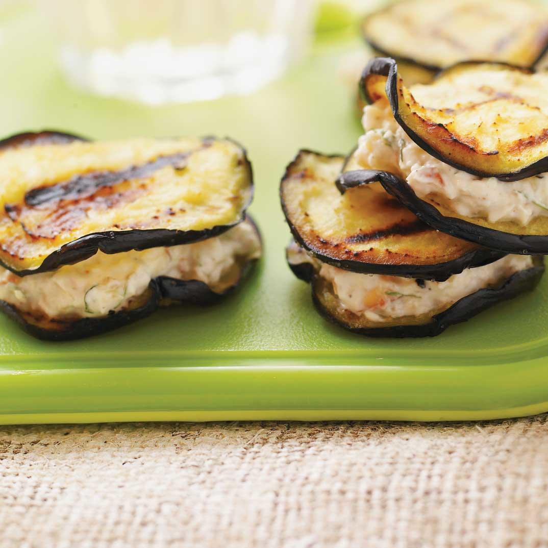 Grilled Eggplant Bites with Yogurt and Nuts