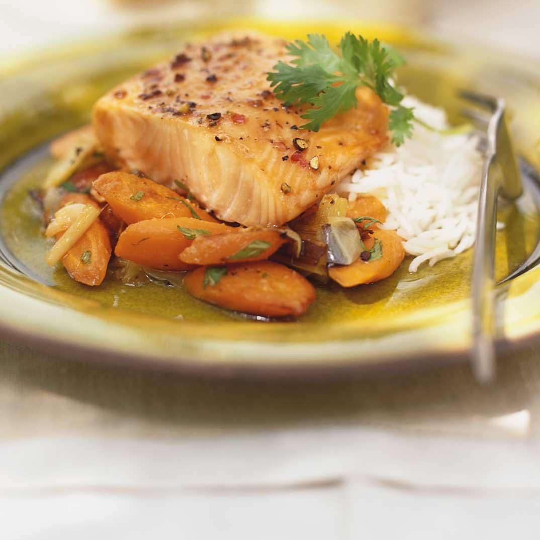 Grilled Salmon with Honey and Cilantro