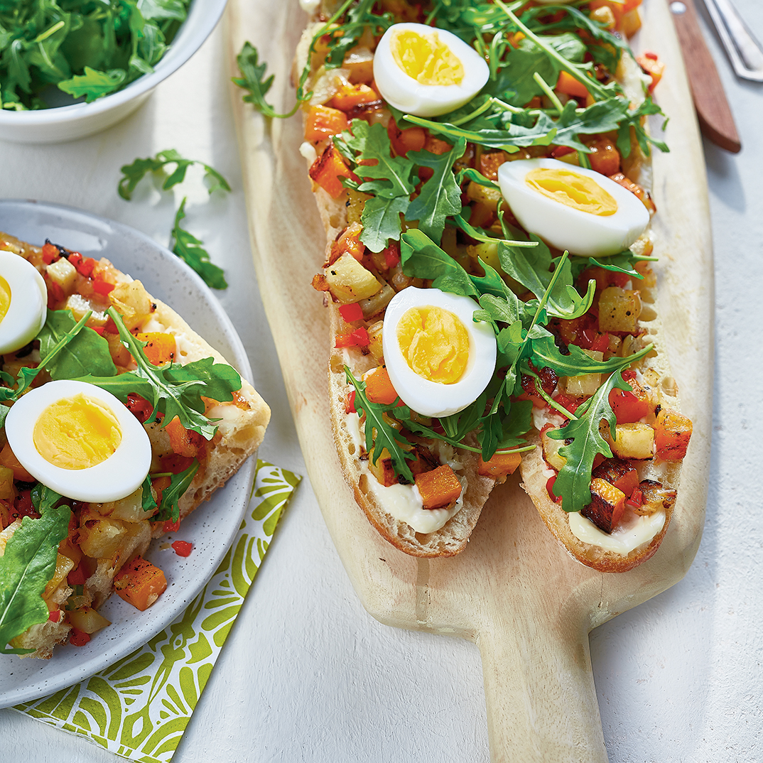 Grilled Vegetable and Egg Open-Faced Sandwiches