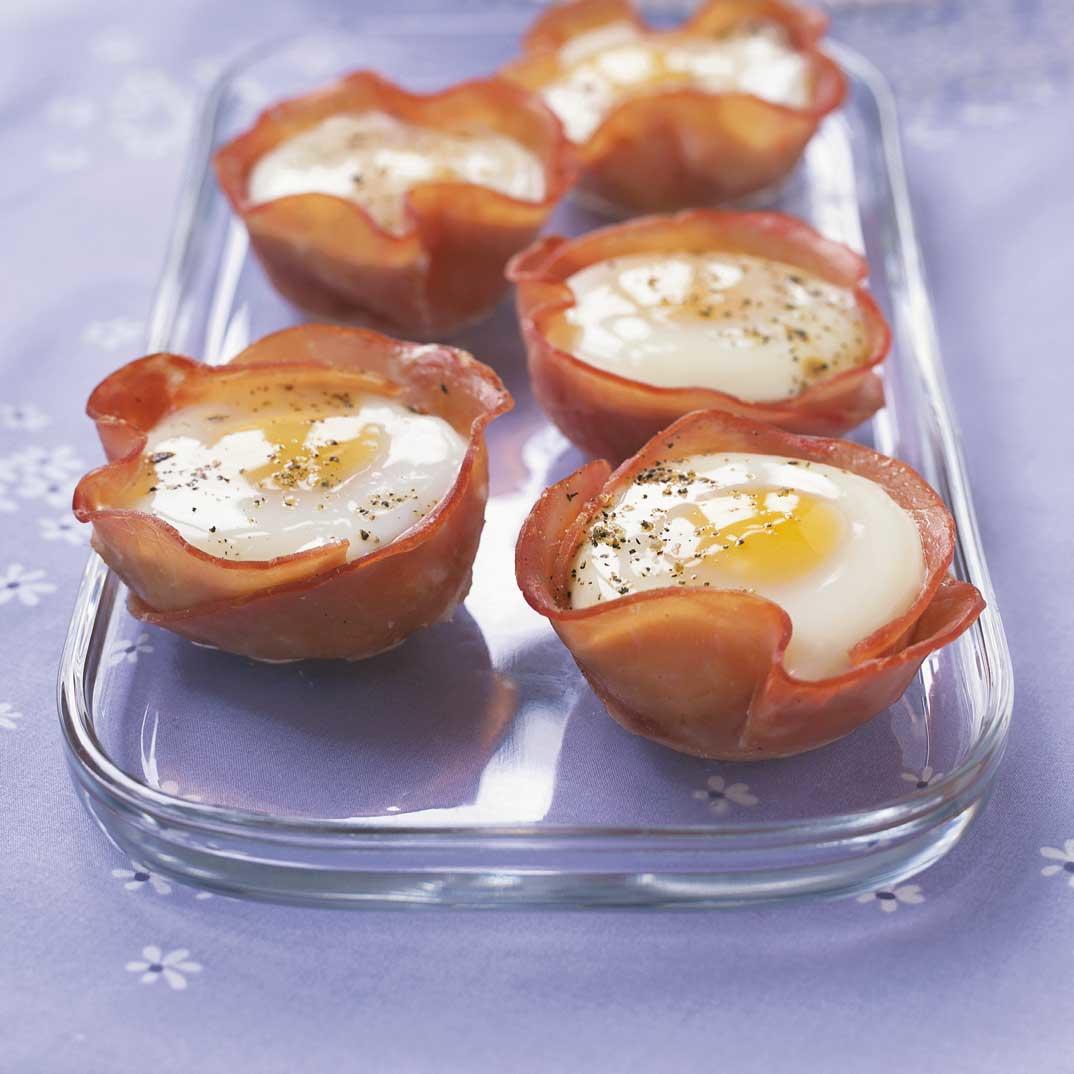 Ham and Egg Cups with an Arugula Salad