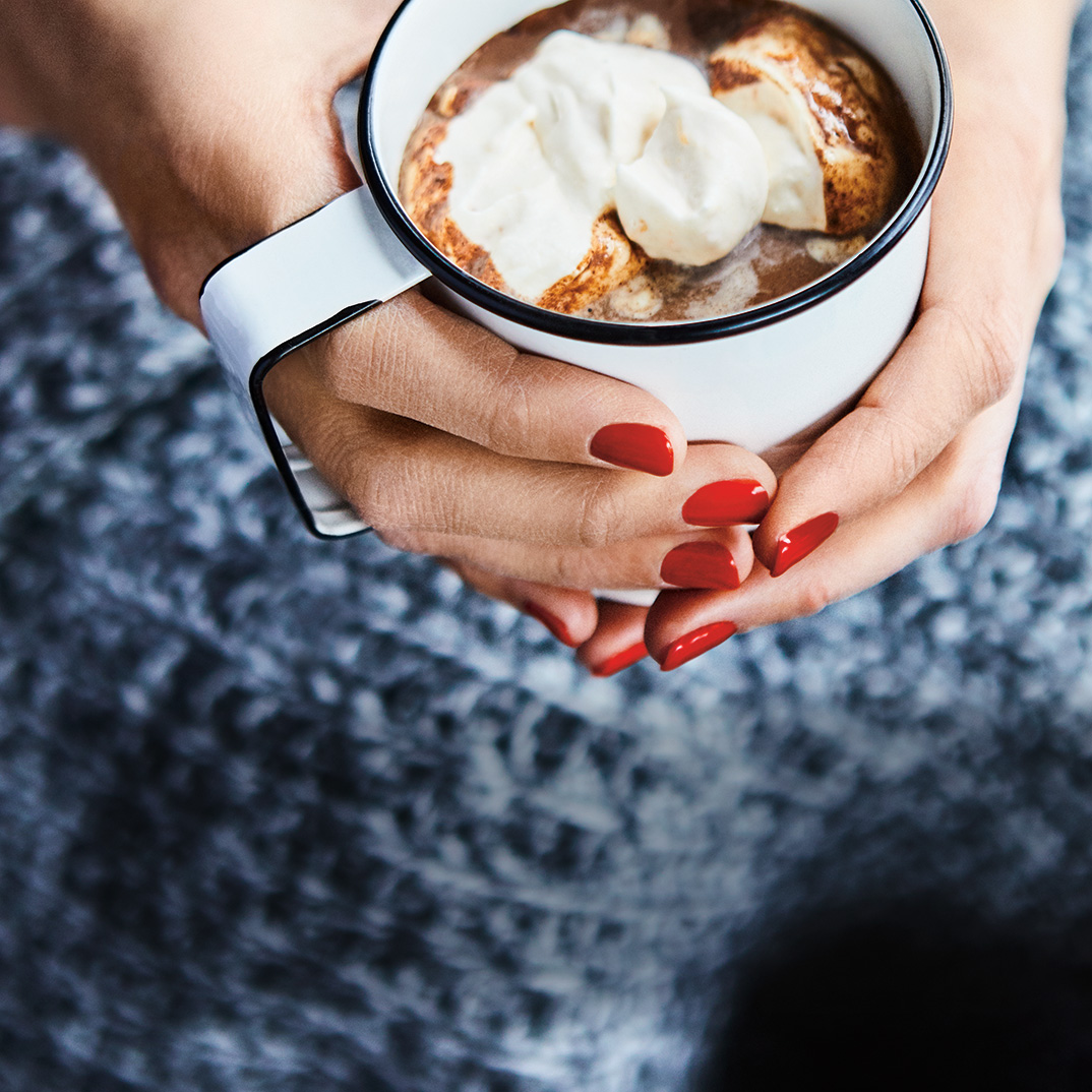 Hot Chocolate with Apricot Whipped Cream