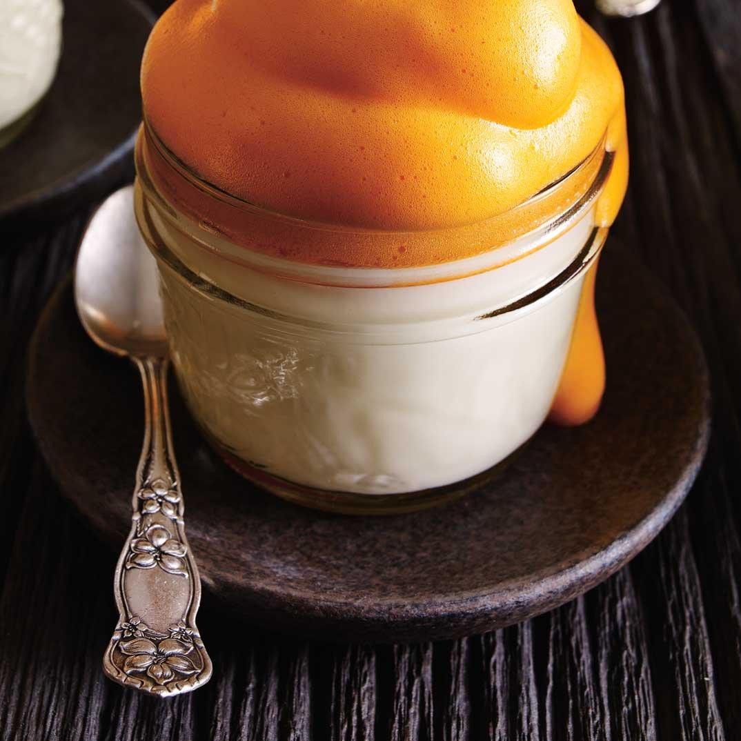 Lemon Panna Cotta with Orange Juice Mousse