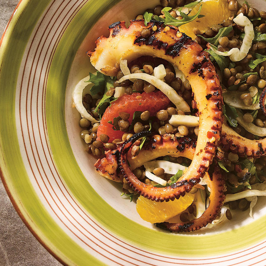 Octopus Salad with Lentils, Fennel and Citrus