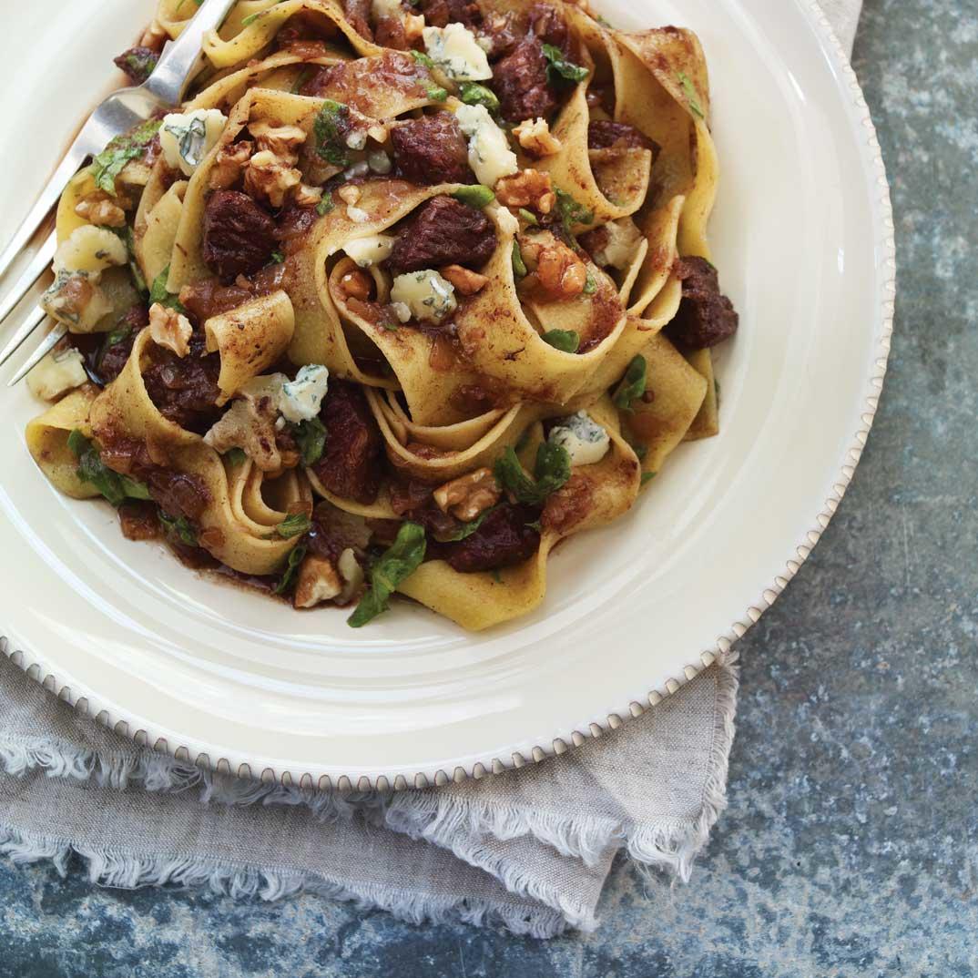 Pappardelle with Braised Beef, Port Wine and Blue Cheese