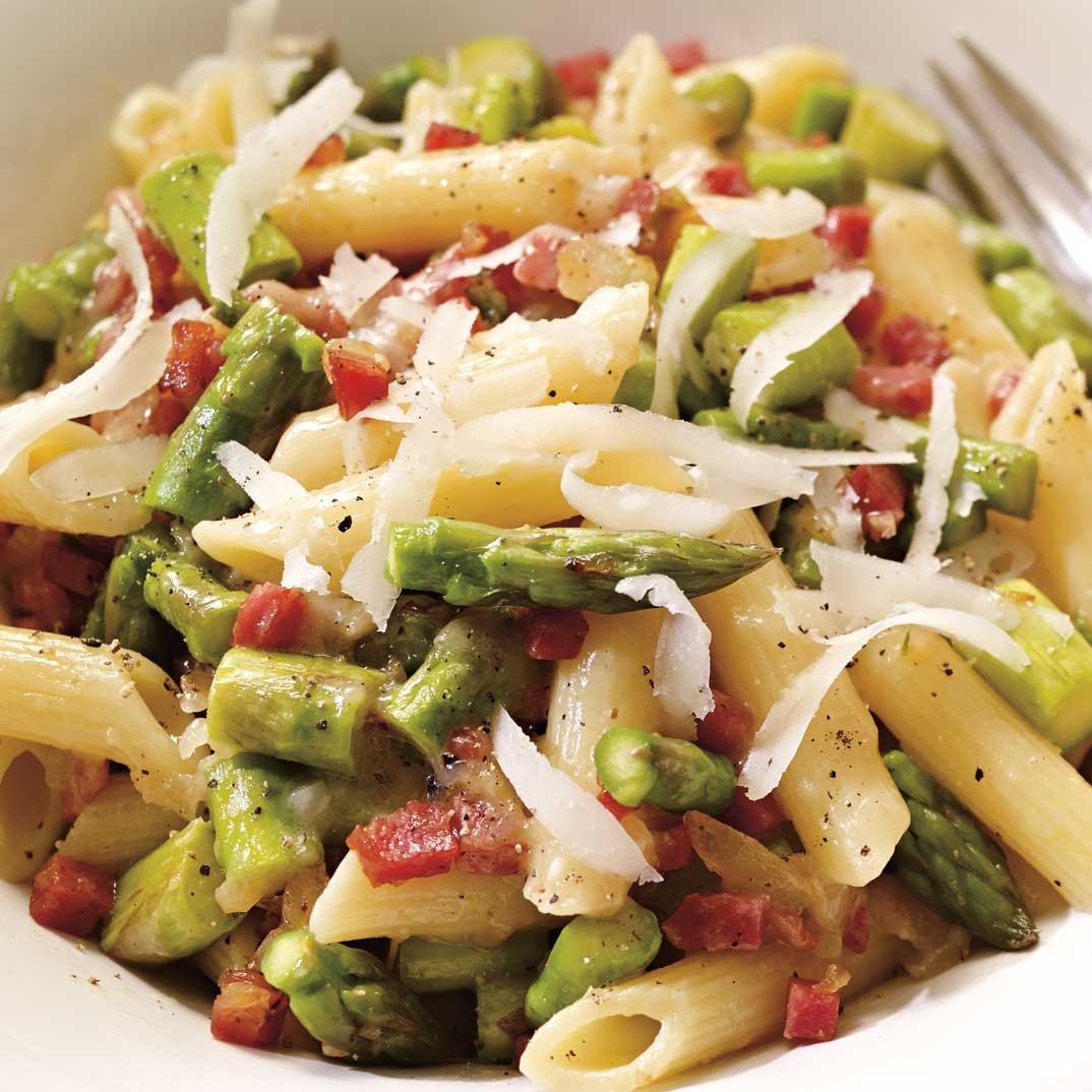 Penne with Asparagus, Jalapeno and Cheddar Cheese