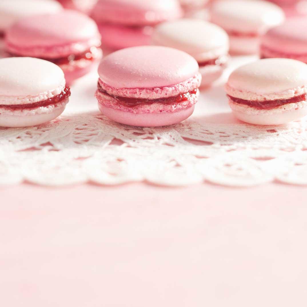 Pink Strawberry French Macarons