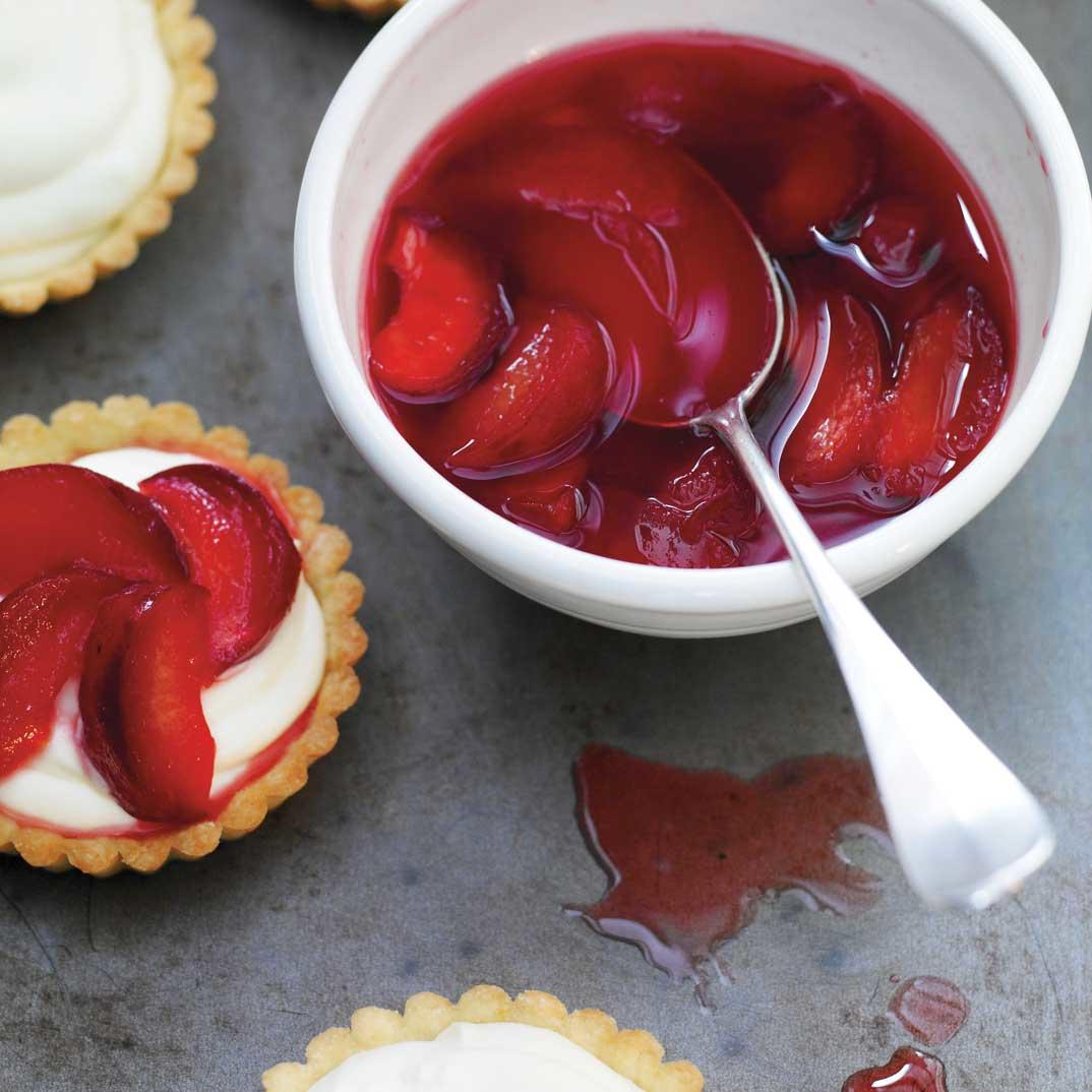 Plum and White Chocolate Tartlets