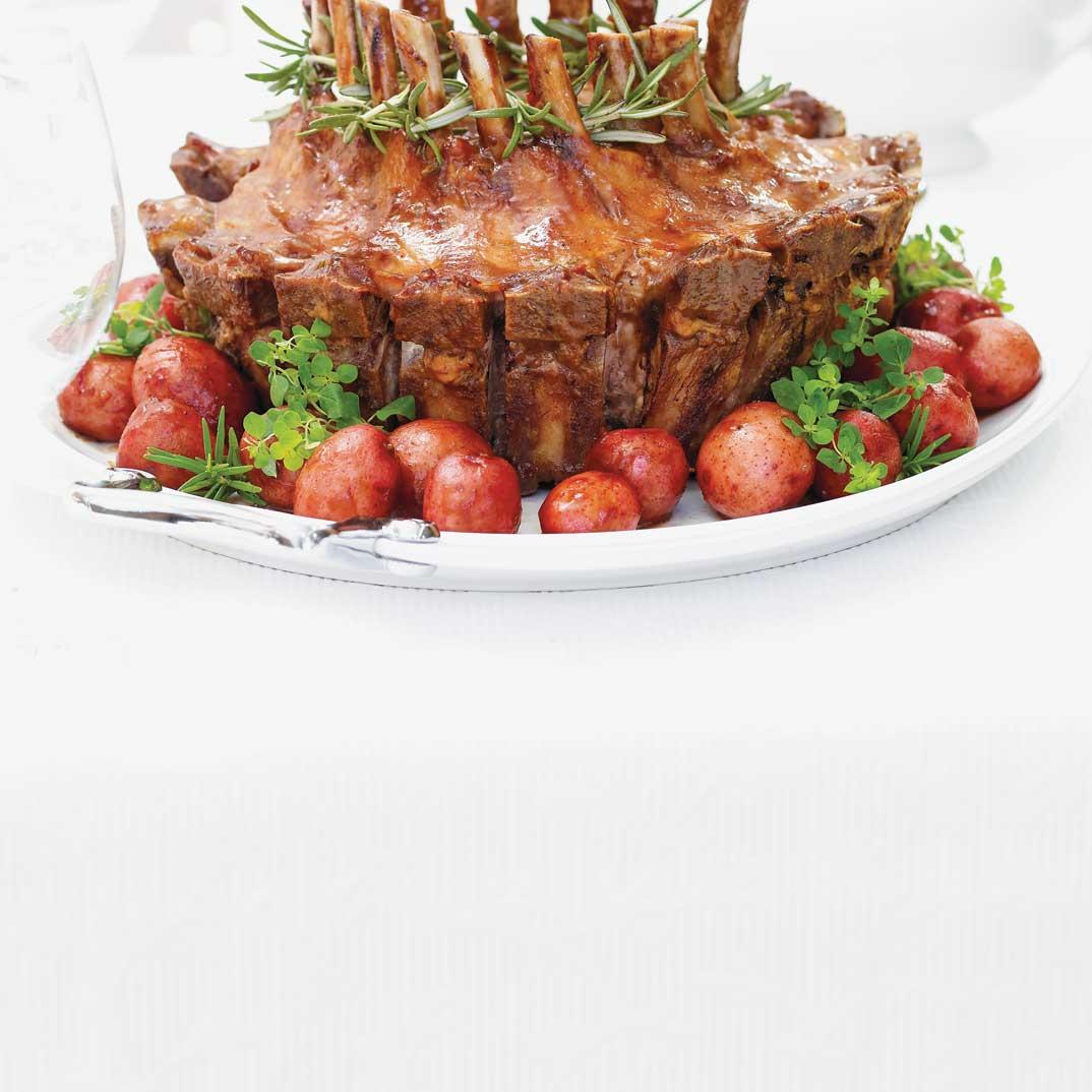 Pork Crown Roast with Cranberry, Rosemary and Balsamic