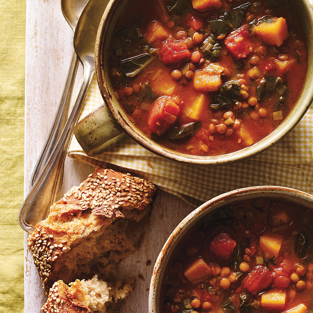 Pressure Cooker Lentil and Kale Soup