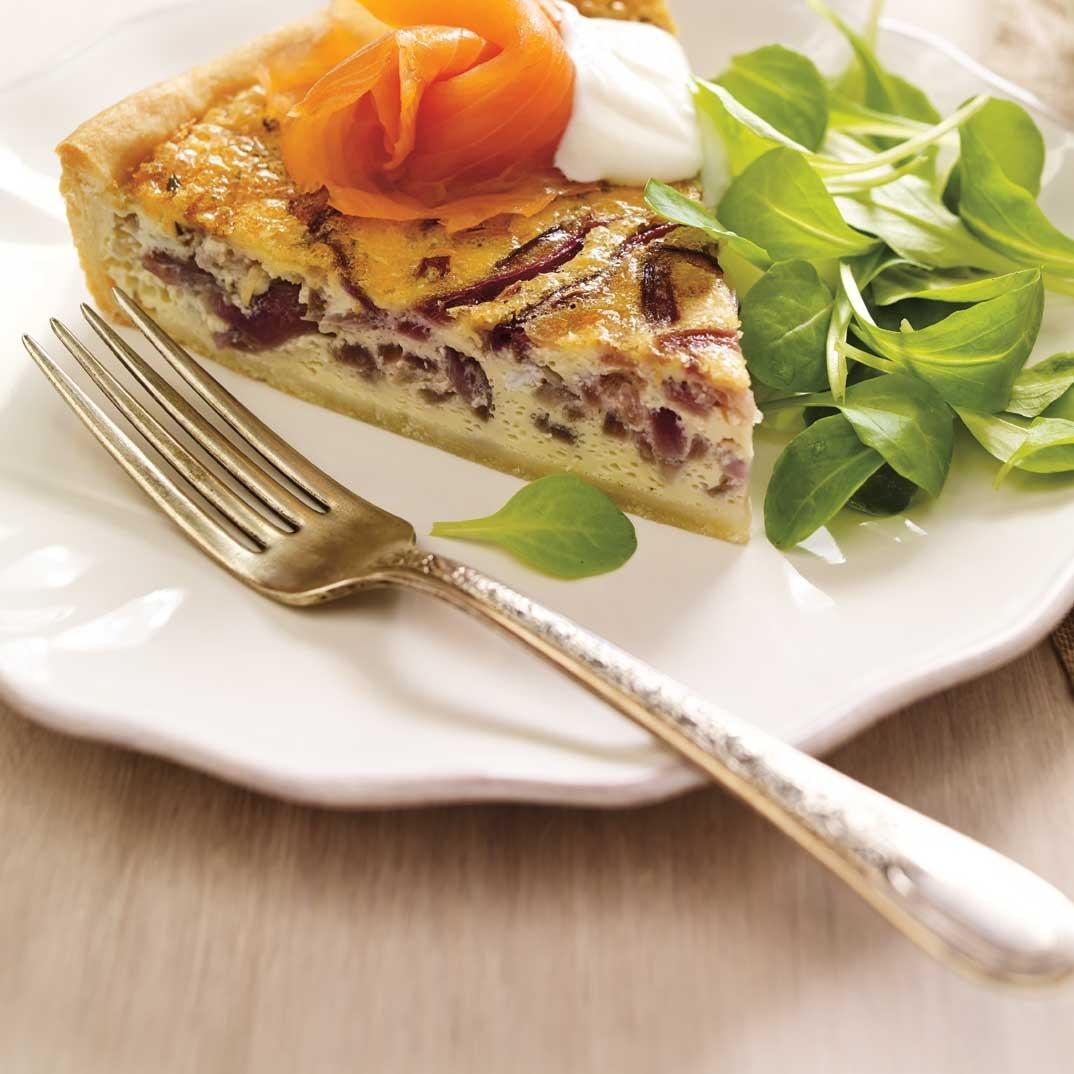 Red Onion and Smoked Salmon Quiche
