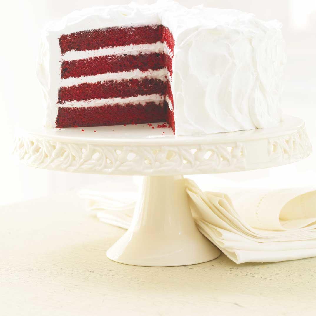 Red Velvet Cake with Italian Meringue Frosting