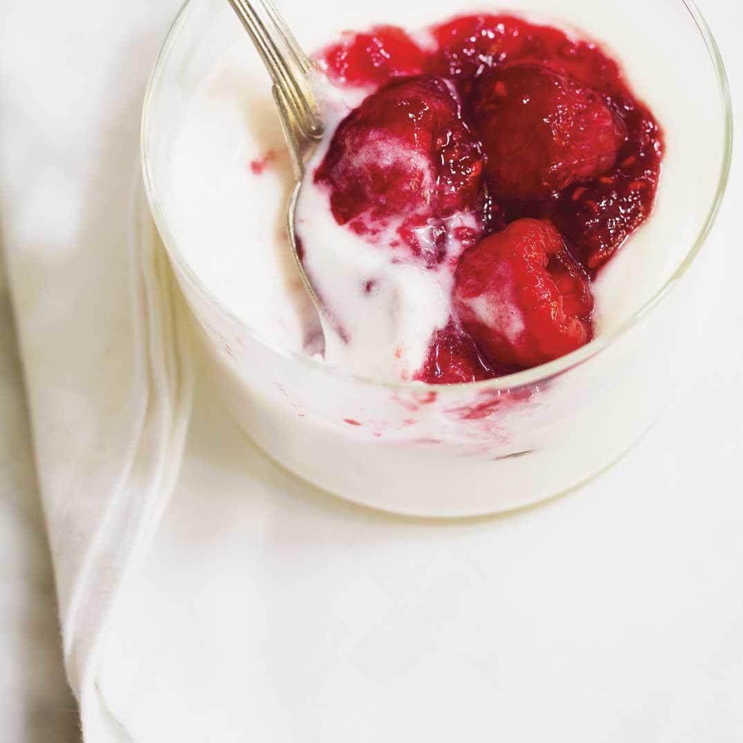 Ricotta Cheese Mousse and Raspberry