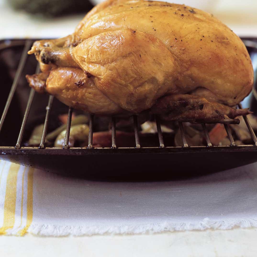 Roasted Chicken with White Wine and Thyme Sauce