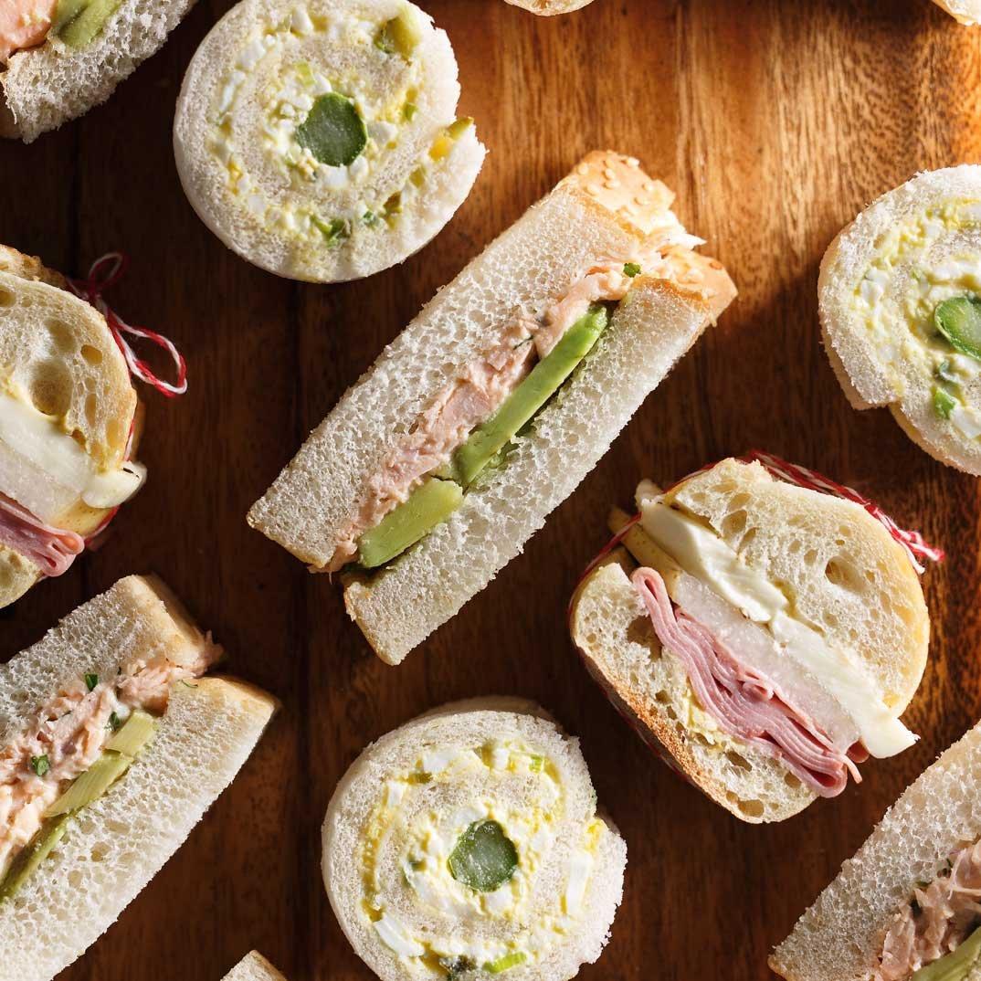 Rolled Egg Salad Sandwiches