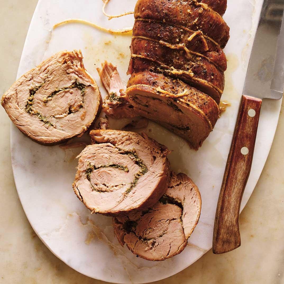 Rolled Veal Roast with Hot Pepper and Herbs
