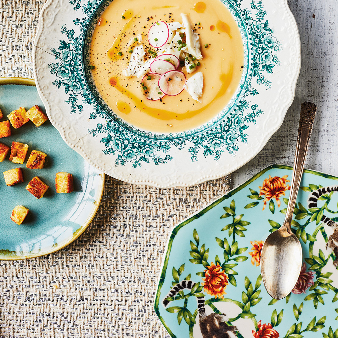 Root Vegetable and White Fish Cream Soup