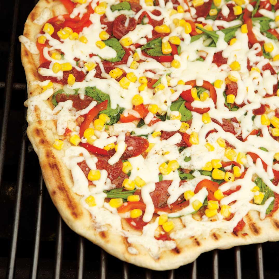 Sausage, Bell Pepper and Corn Pizza 