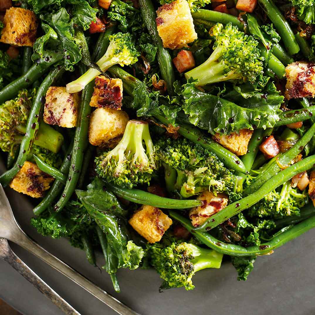Sautéed Greens with Red Wine Reduction