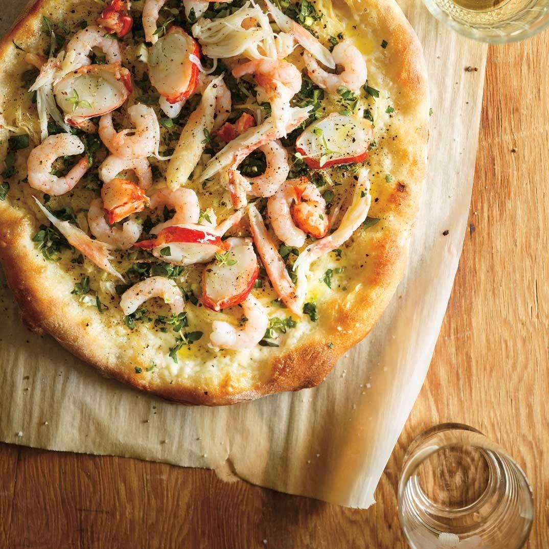 Seafood and Fresh Herb Pizza