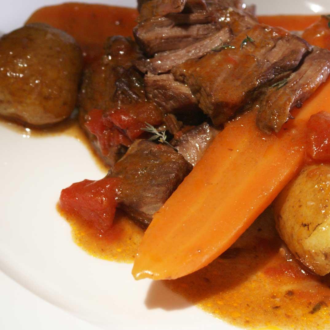 Slow-Cooked Beef with Red Wine