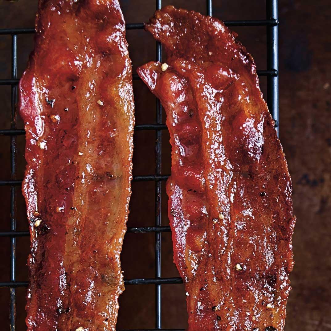 Spicy Mustard Glazed Bacon