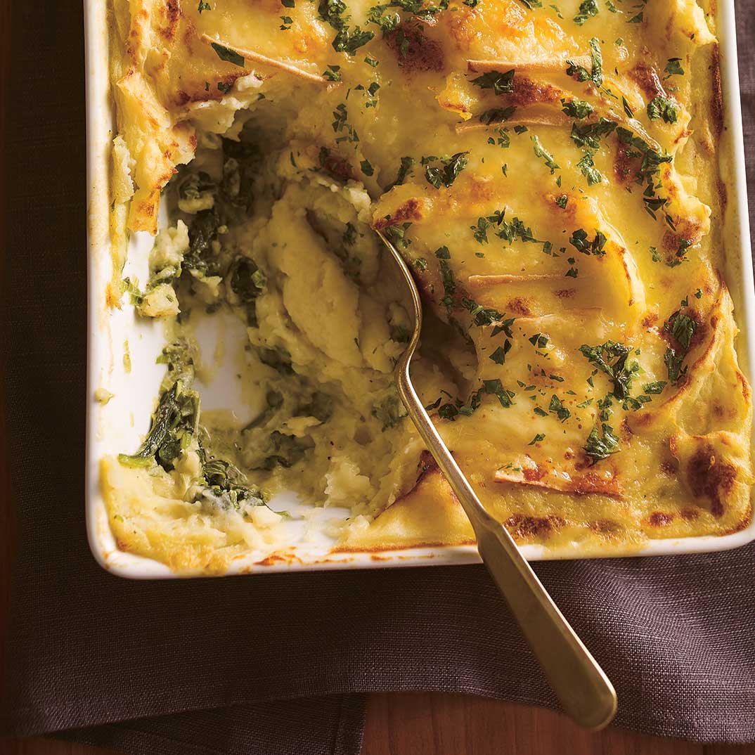 Spinach and Mashed Potatoes au Gratin