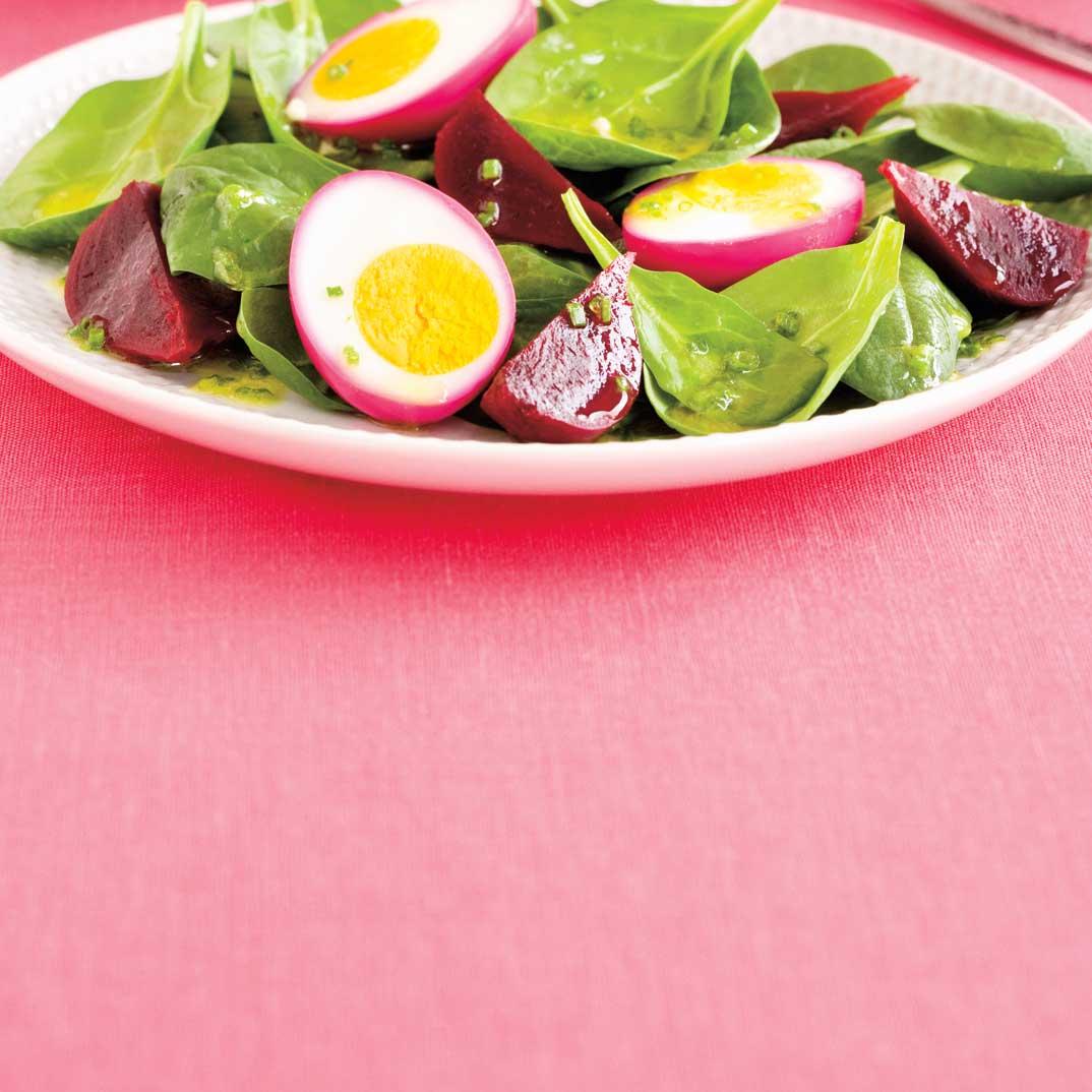 Spinach, Beet and Pickled Egg Salad 