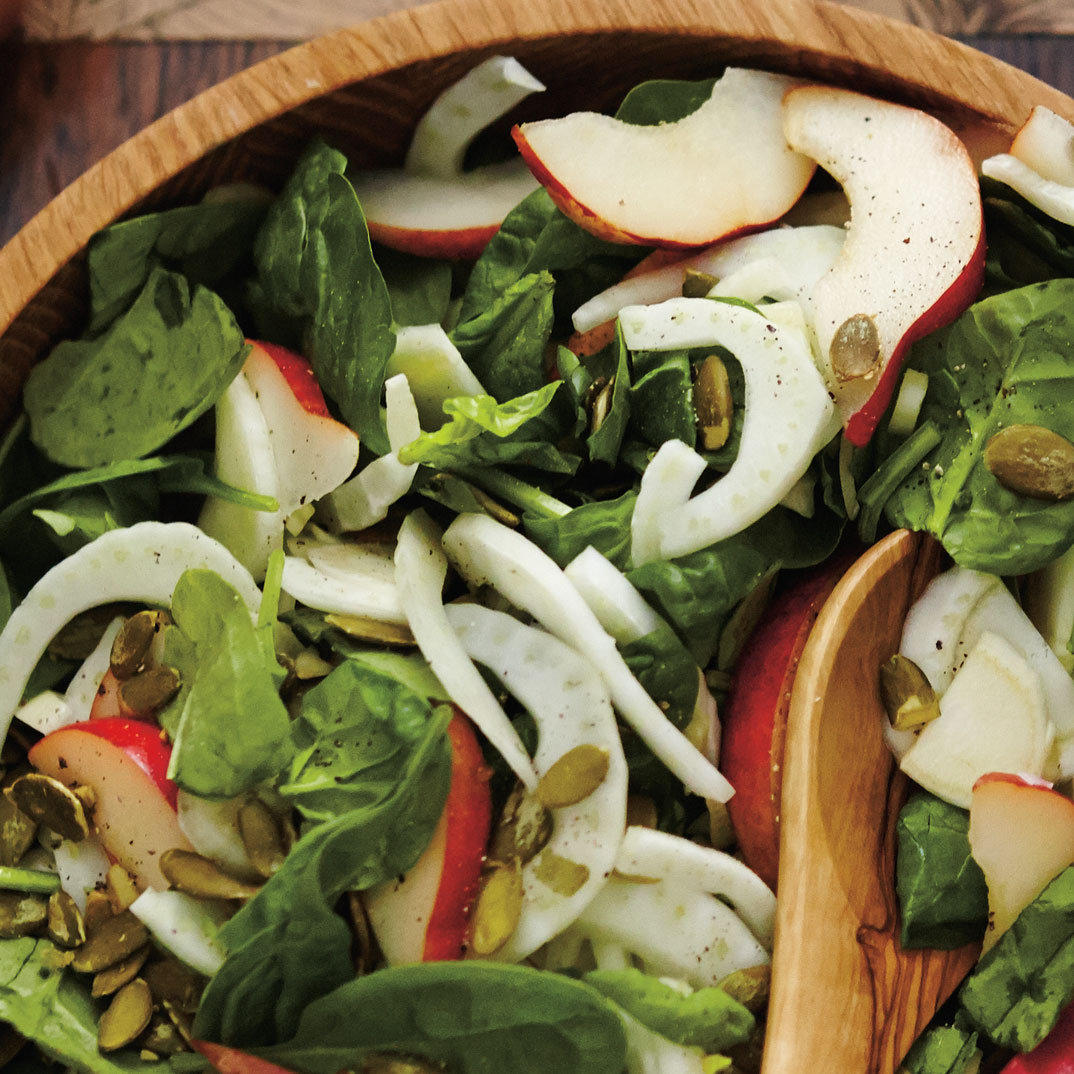 Spinach, Fennel and Red Pear Salad
