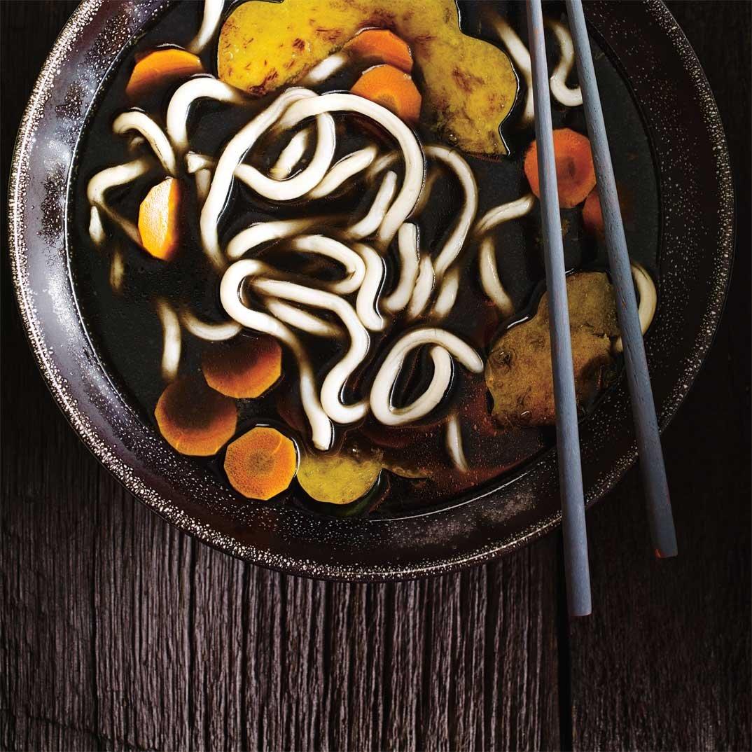 Squid Ink Noodle Soup
