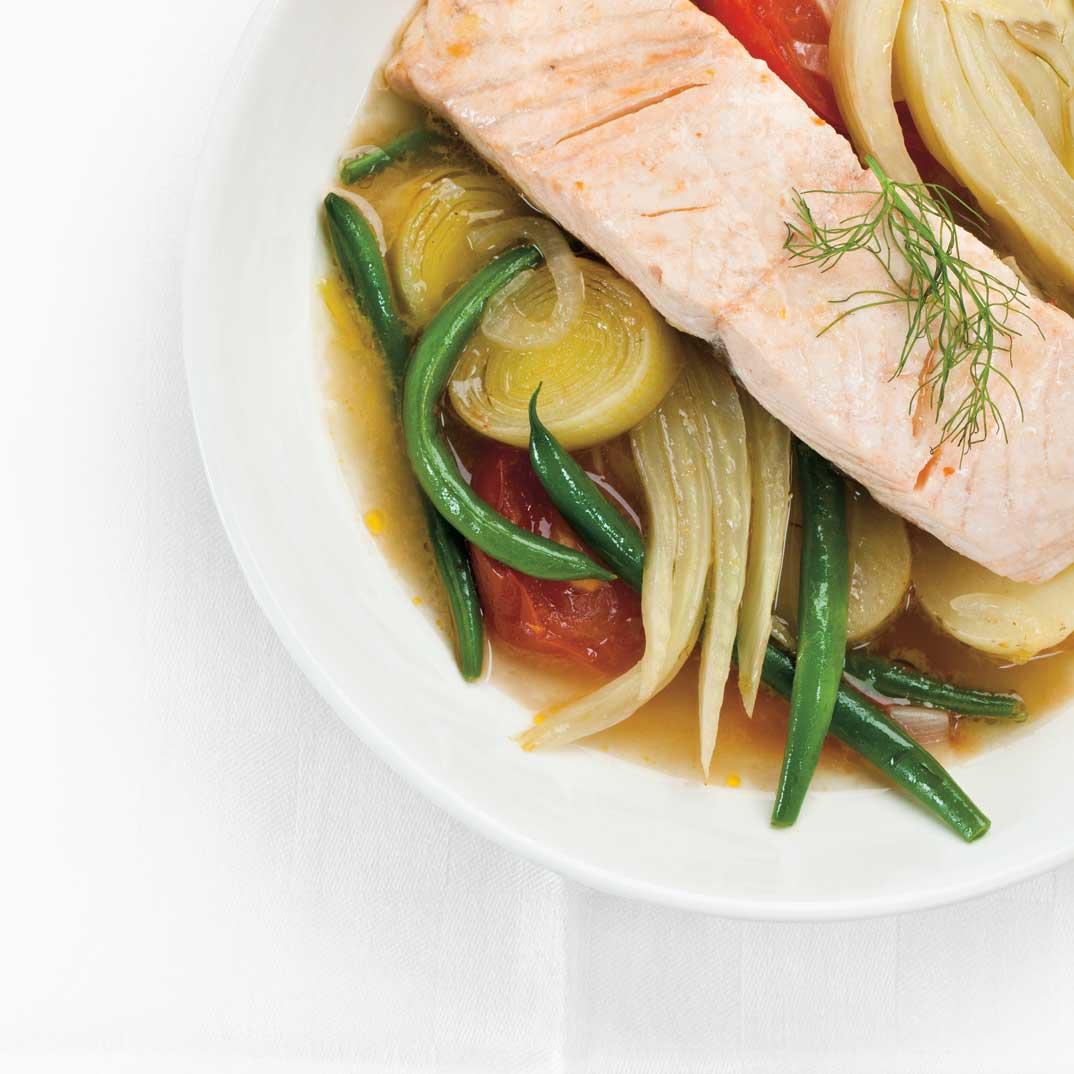 Steamed Salmon and Vegetable Casserole