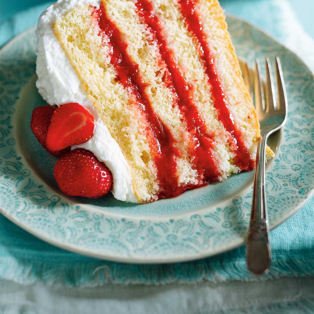 Strawberry Rhubarb Layer Cake