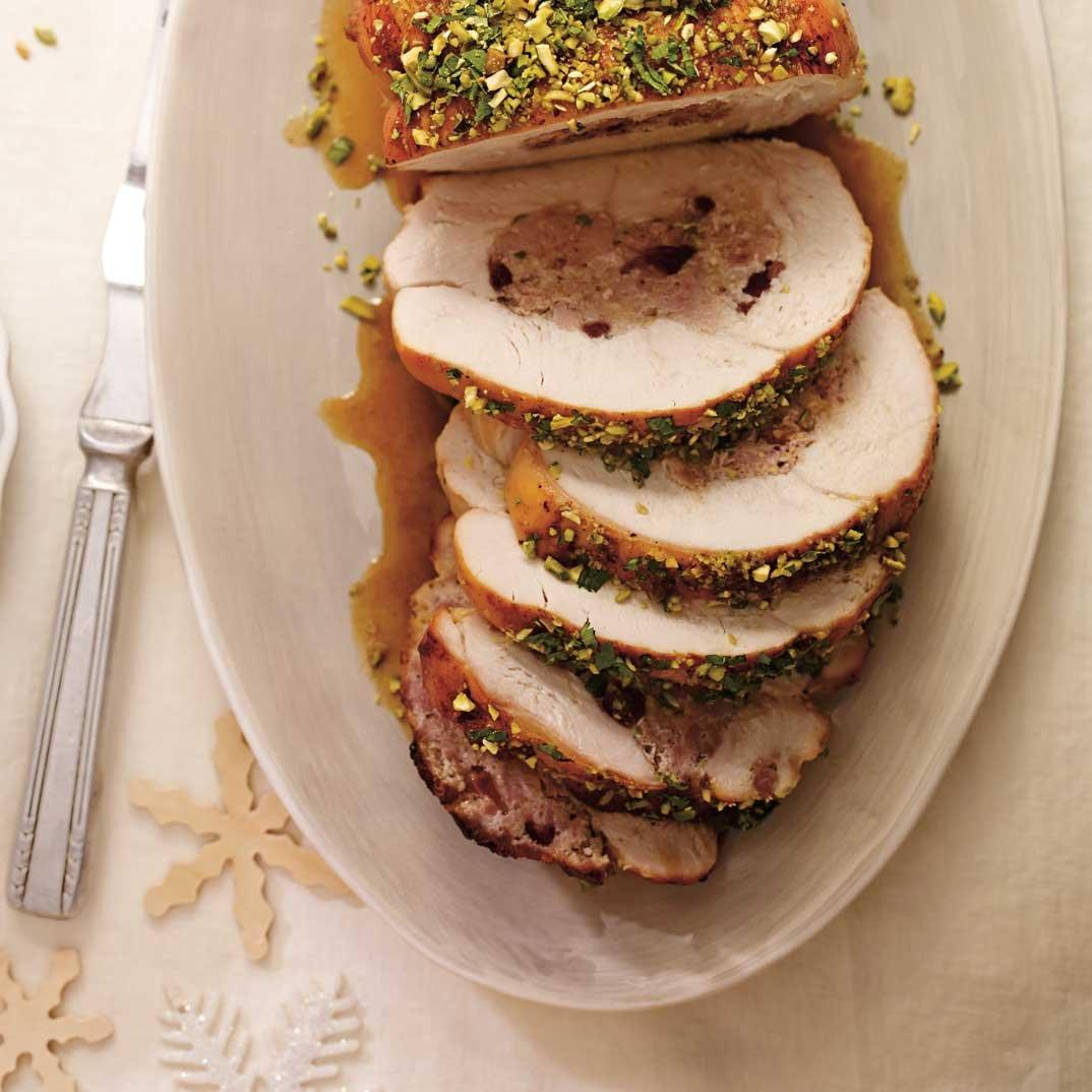 Stuffed Turkey Roast with Sausage and Pistachios