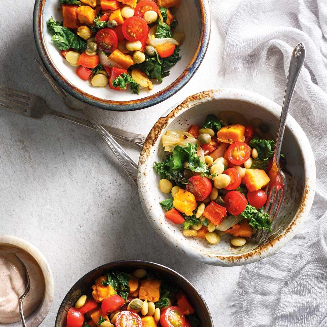 Sweet Potato and Lima Bean Salad with Yogurt Dressing