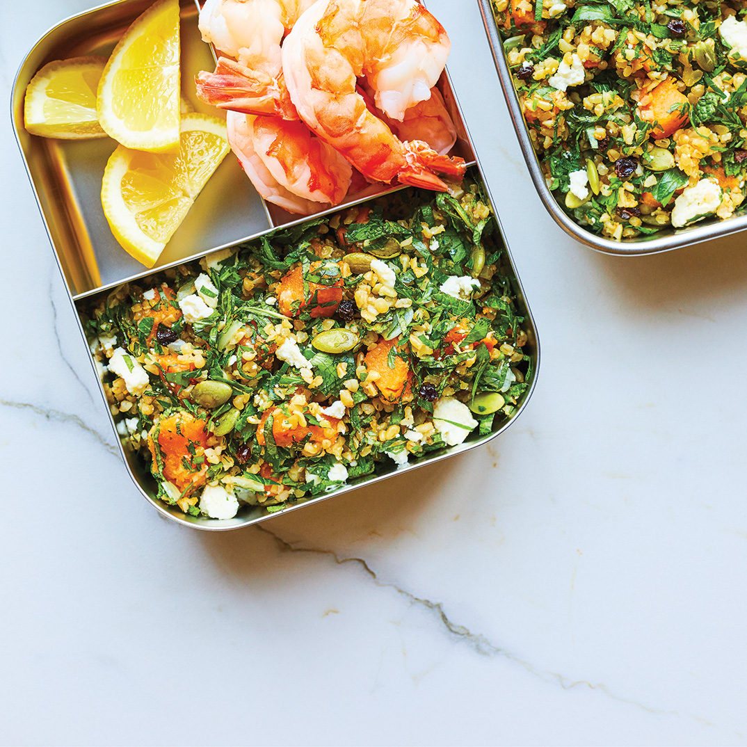 Tabbouleh with Sweet Potato, Feta and Currants