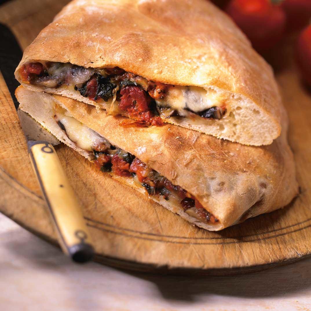 Vegetable and Calabrese Salami Calzone